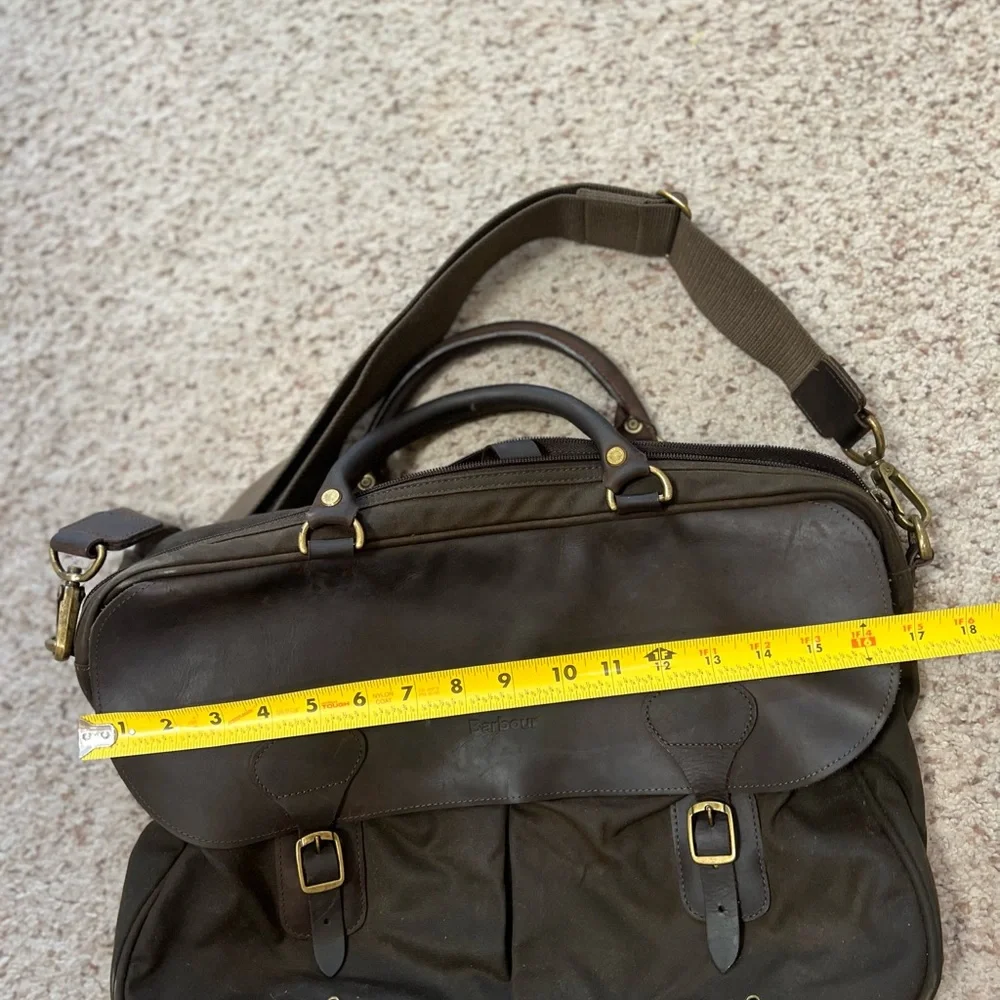 Barbour Messenger Bag Brown Wax Leather Tarras Laptop Satchel Shoulder Briefcase
